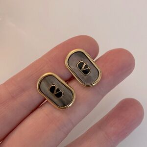 Valentino Mother of Pearl Inlaid Cuff Links Vintage